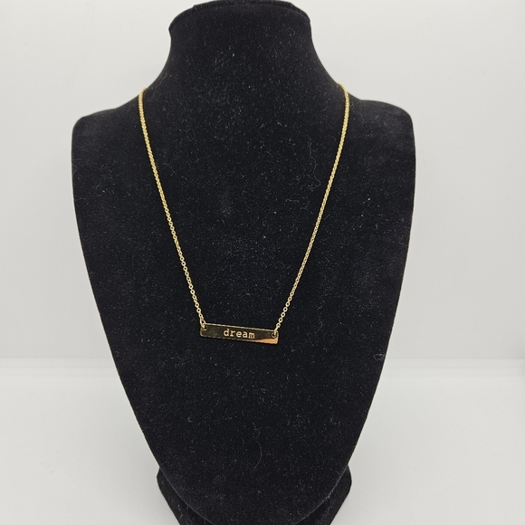 Jook and Nona 18K plated "Dream" bar pendant necklace - Picture 1 of 3